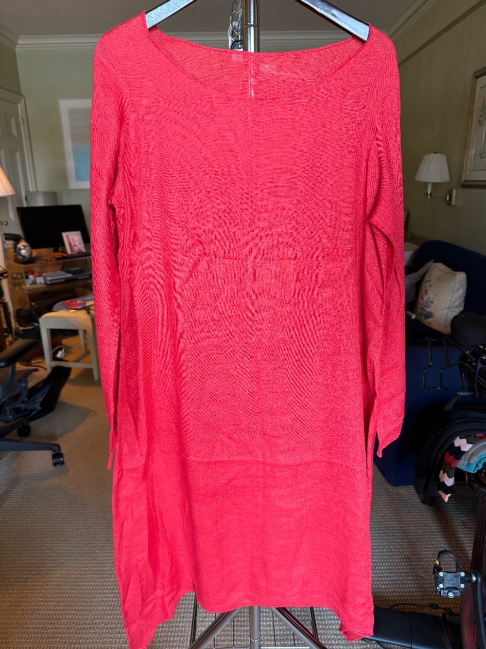 Vintage Coral Linen Tunic Dress